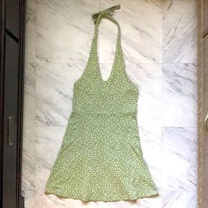 Forever 21 Green Floral Sz Small Halter Dress